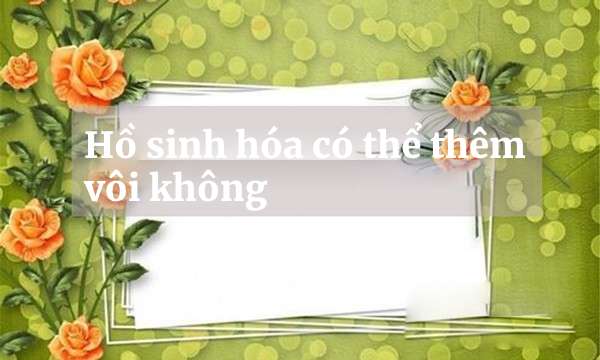 Hồ sinh hóa có thể thêm vôi không? Có những ưu và nhược điểm nào?